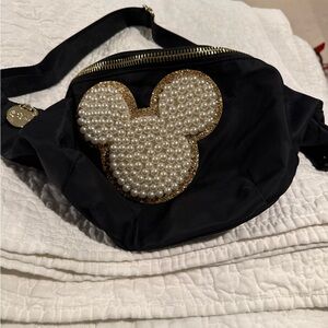 Stoney Clover Lane Black Mickey Pearl Belt Bag